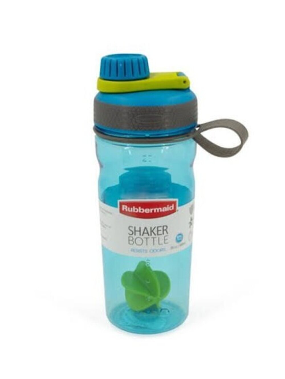 Rubbermaid Shaker BPA Free Bottle 20 oz BLUE Screw on Top Finger Loop NEW